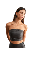 Load image into Gallery viewer, FAUX LEATHER TUBE TOP
