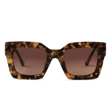 Load image into Gallery viewer, Oversized square framed sunglasses in toasted coconut brown gradient with polarized lens
